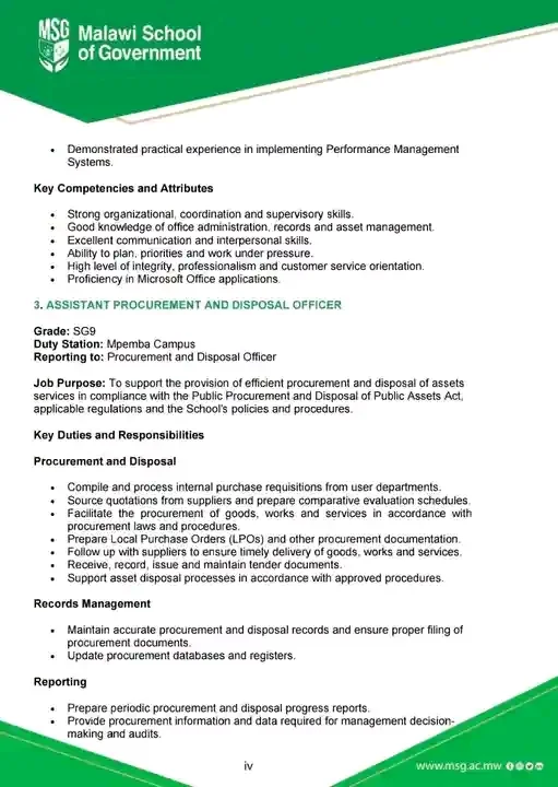  Multiple Positions: Human Resource Officer, Administrative Officer & Assistant Procurement and Disposal Officer — image 4