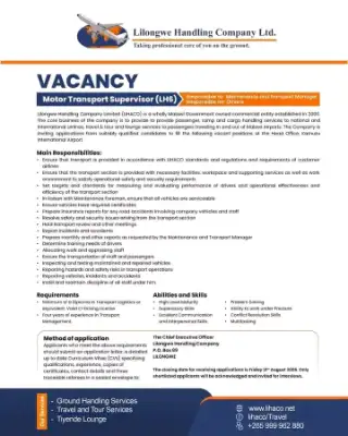 Motor Transport Supervisor (LH6)