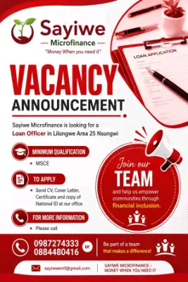 Loan Officer at Sayiwe Microfinance